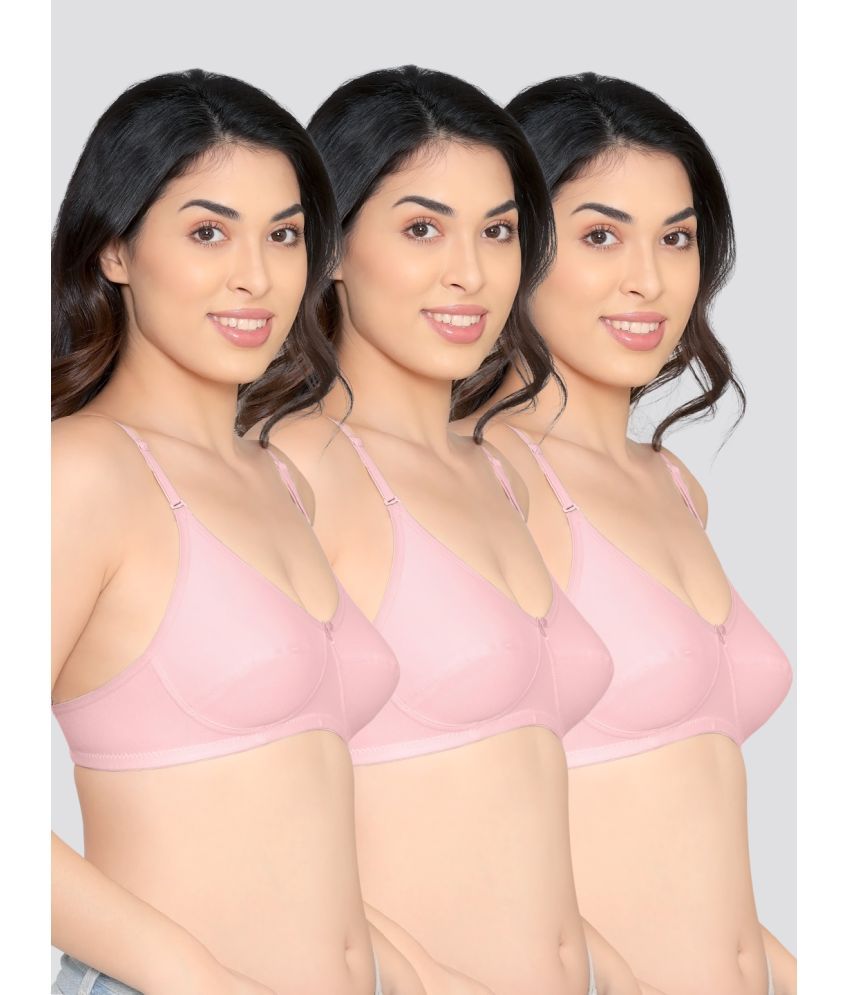     			Kalyani Pack of 3 Cotton Non Padded Women's Everyday Bra ( Pink ) WAMIKA