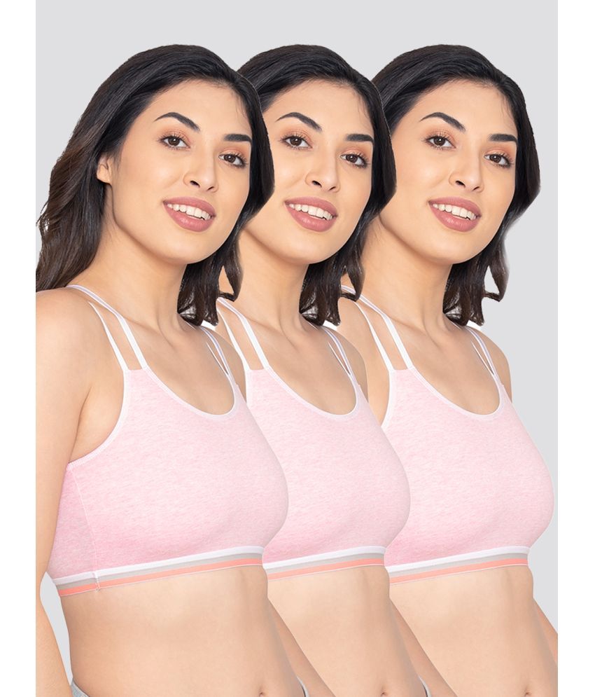     			Kalyani Pack of 3 Lycra Non Padded Women's Shaping Bra ( Pink ) CANDY