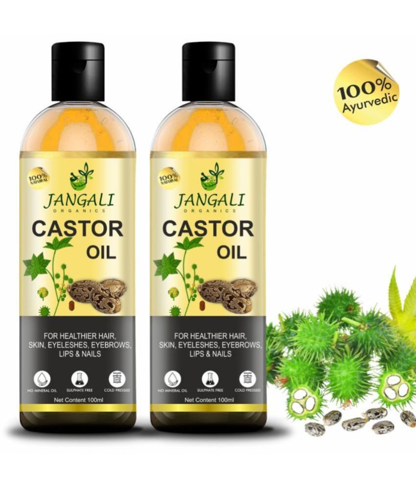     			Pure Jangali Organics Anti Hair Fall Castor Oil 200 ml ( Pack of 2 )