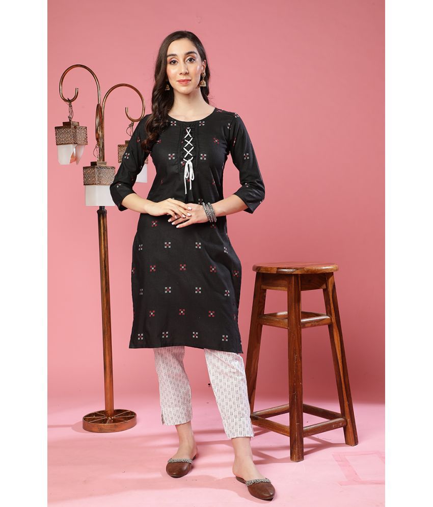    			TRAHIMAM Cotton Printed Kurti With Pants Women's Stitched Salwar Suit - Brown ( Pack of 1 )