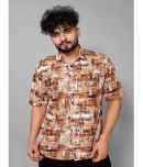 HARPITA Corduroy Oversized Fit Printed Half Sleeves Men's Casual Shirt - Brown ( Pack of 1 )