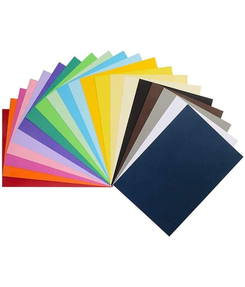     			ECLET 100 pcs Color A4 Medium Size Sheets (10 colour X 10 Sheet) 10 Sheets Each Color Art and Craft Paper Double Sided Colored(Length -27.5 cm Width - 20.3 cm) code 101