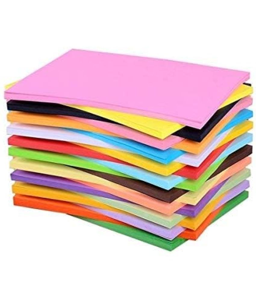     			ECLET 100 pcs Color A4 Medium Size Sheets (10 Sheets Each Color) Art and Craft Paper Double Sided Colored set 182