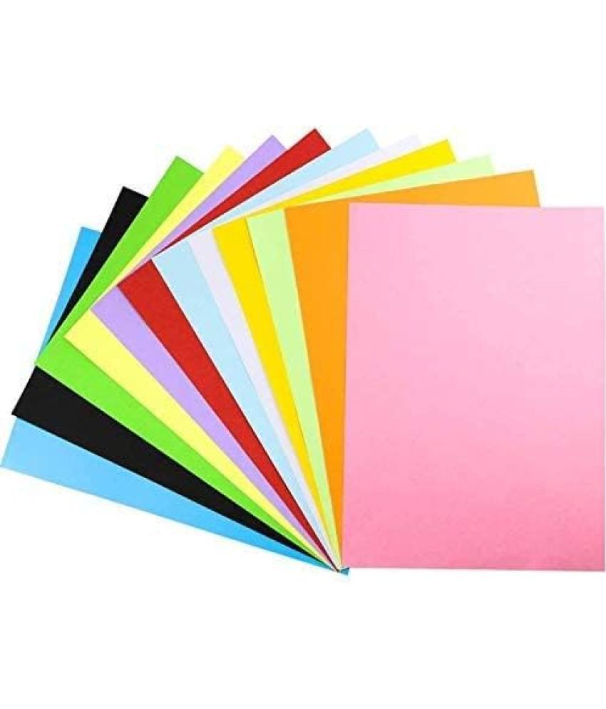     			ECLET 40 pcs Color A4 Medium Size Sheets (10 Sheets Each Color) Art and Craft Paper Double Sided Colored set 178