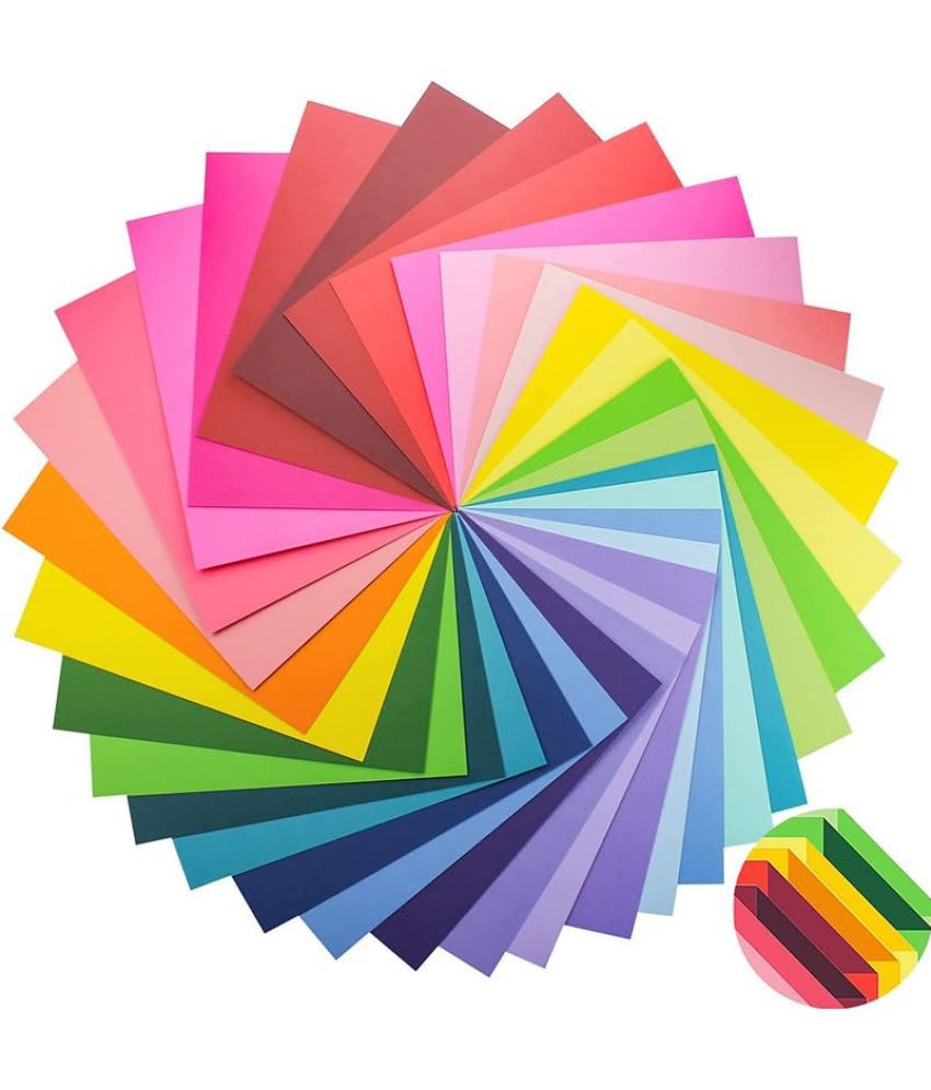     			ECLET 40 pcs Color A4 Medium Size Sheets (10 Sheets Each Color) Art and Craft Paper Double Sided Colored set 48