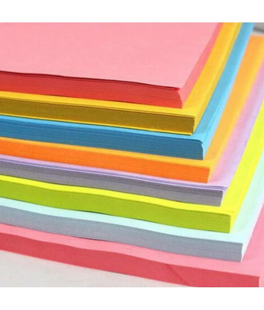     			ECLET 40 pcs Color A4 Medium Size Sheets (10 Sheets Each Color) Art and Craft Paper Double Sided Colored set 210