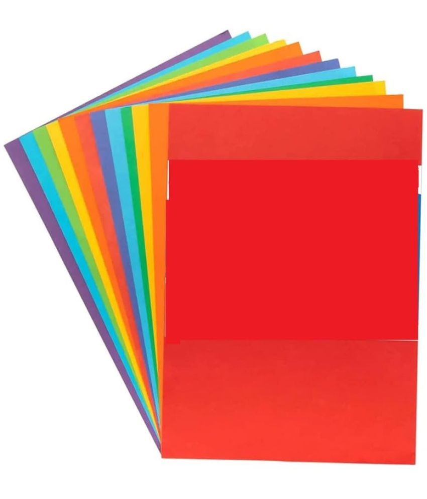     			ECLET 40 pcs Color A4 Medium Size Sheets (10 Sheets Each Color) Art and Craft Paper Double Sided Colored set 311