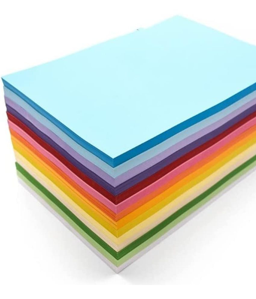     			ECLET 40 pcs Color A4 Medium Size Sheets (10 Sheets Each Color) Art and Craft Paper Double Sided Colored set 134