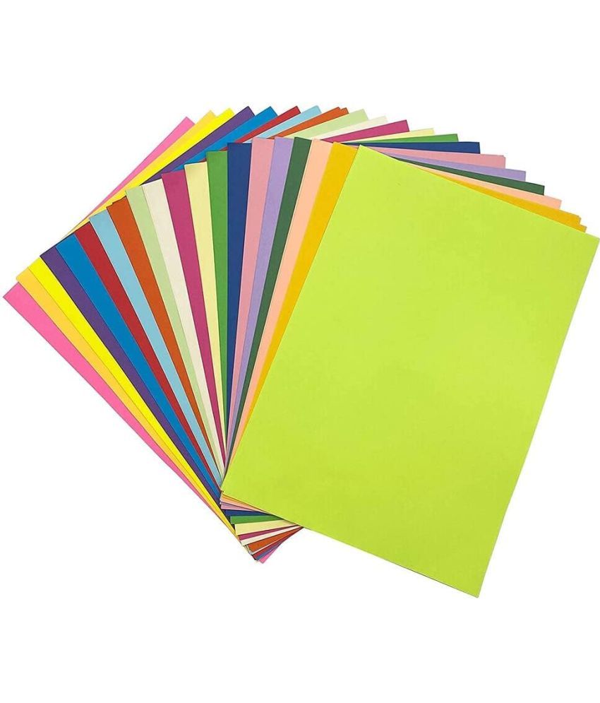     			ECLET 40 pcs Color A4 Medium Size Sheets (10 Sheets Each Color) Art and Craft Paper Double Sided Colored set 228