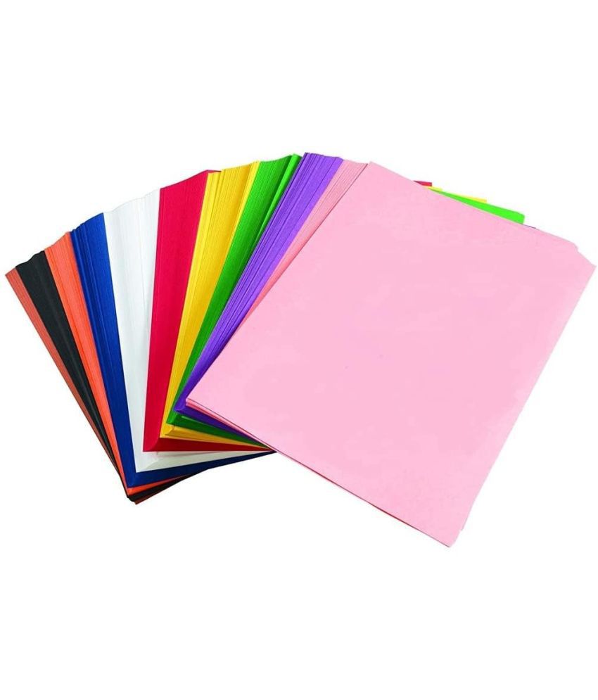     			ECLET 40 pcs Color A4 Medium Size Sheets (10 Sheets Each Color) Art and Craft Paper Double Sided Colored set 295