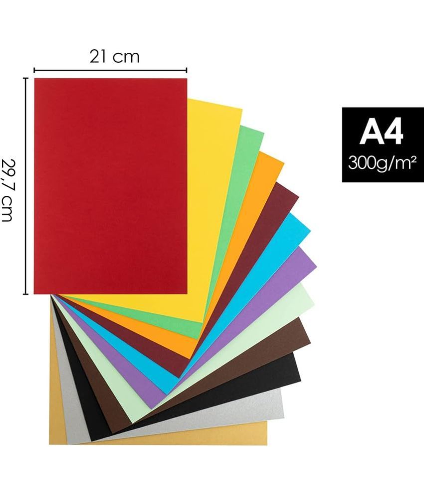     			ECLET 40 pcs Color A4 Medium Size Sheets (10 Sheets Each Color) Art and Craft Paper Double Sided Colored set 97