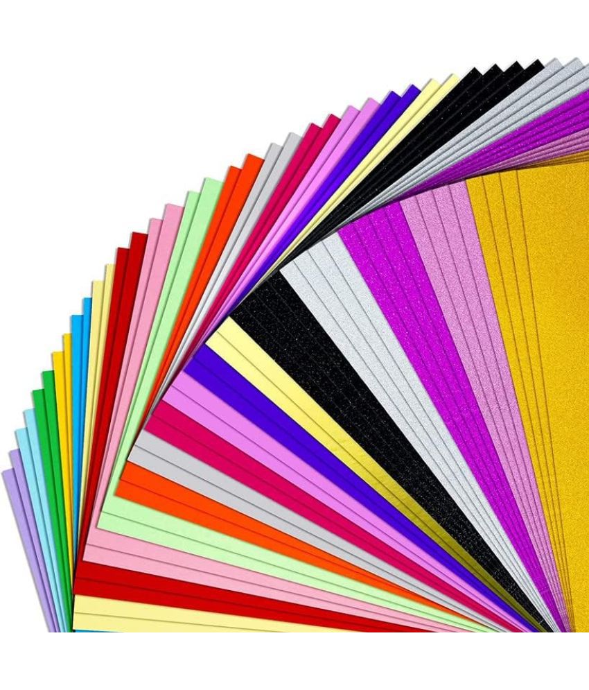     			ECLET 40 pcs Color A4 Medium Size Sheets (10 Sheets Each Color) Art and Craft Paper Double Sided Colored set 284