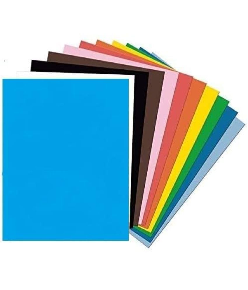     			ECLET 40 pcs Color A4 Medium Size Sheets (10 Sheets Each Color) Art and Craft Paper Double Sided Colored set 192