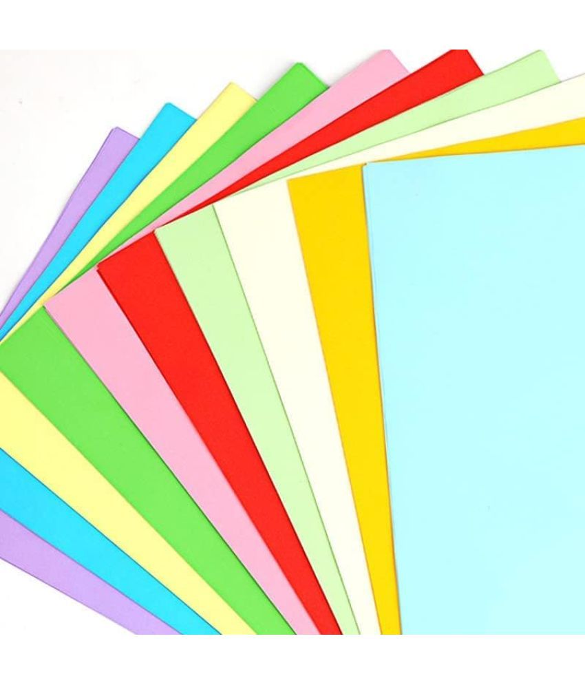     			ECLET 40 pcs Color A4 Medium Size Sheets (10 Sheets Each Color) Art and Craft Paper Double Sided Colored set 133