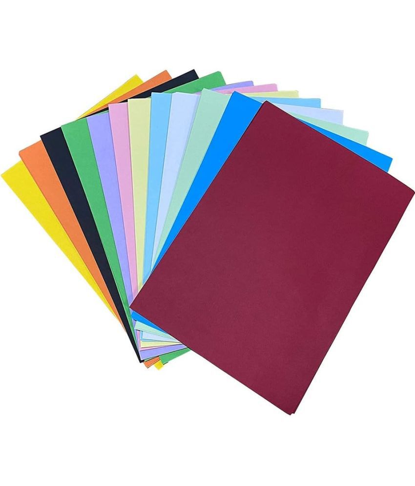     			ECLET 40 pcs Color A4 Medium Size Sheets (10 Sheets Each Color) Art and Craft Paper Double Sided Colored set 145