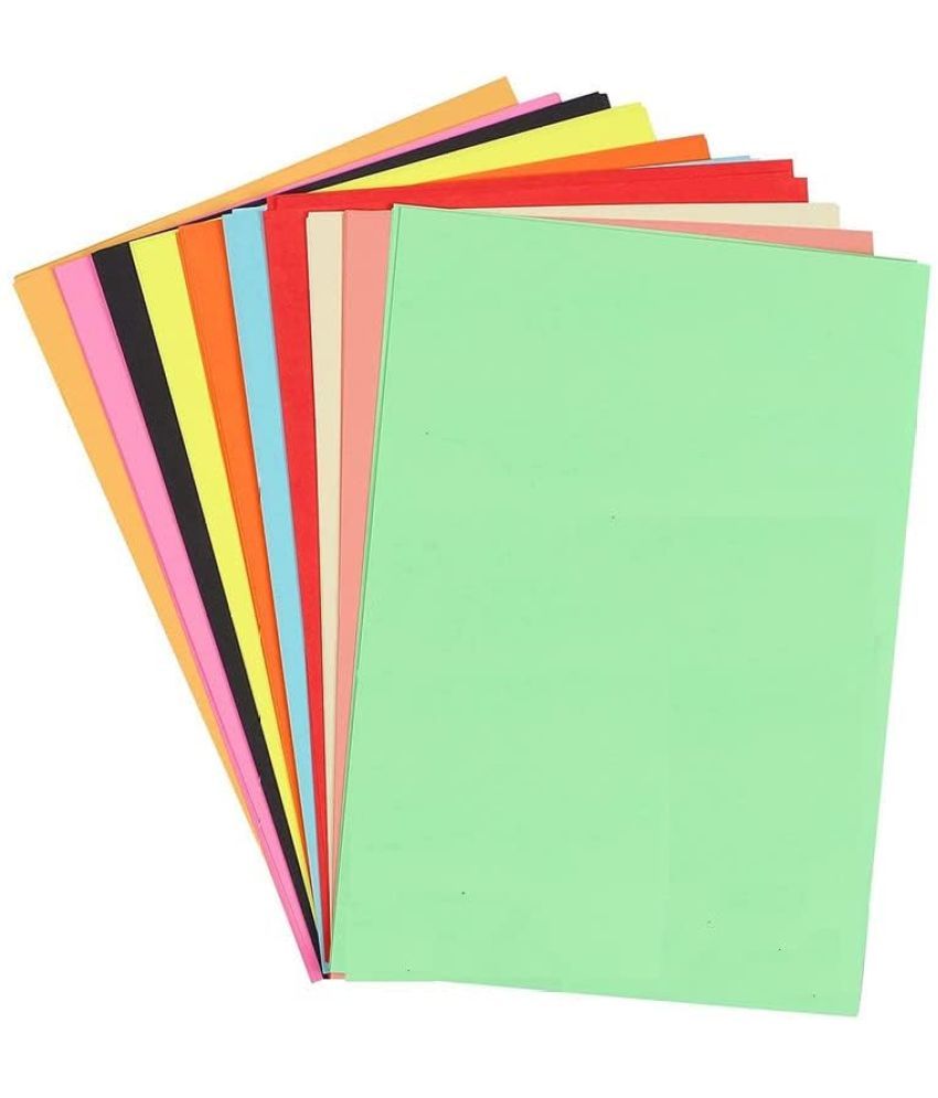     			ECLET 40 pcs Color A4 Medium Size Sheets (10 Sheets Each Color) Art and Craft Paper Double Sided Colored set 223