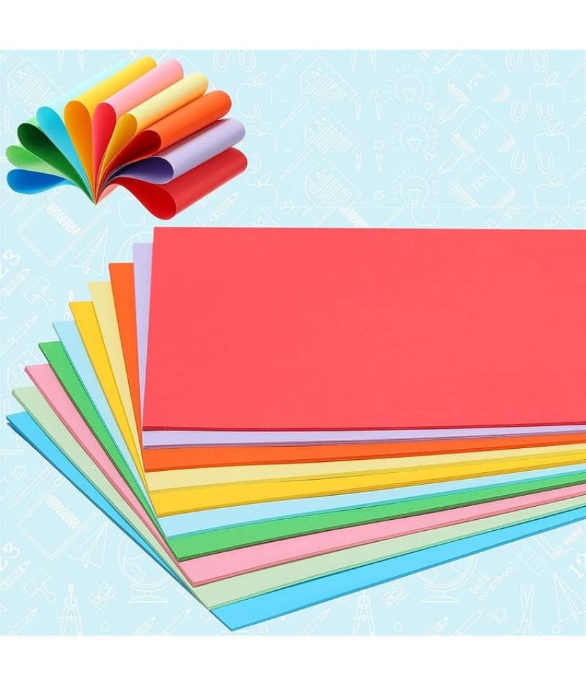     			ECLET 40 pcs Color A4 Medium Size Sheets (10 Sheets Each Color) Art and Craft Paper Double Sided Colored set 209