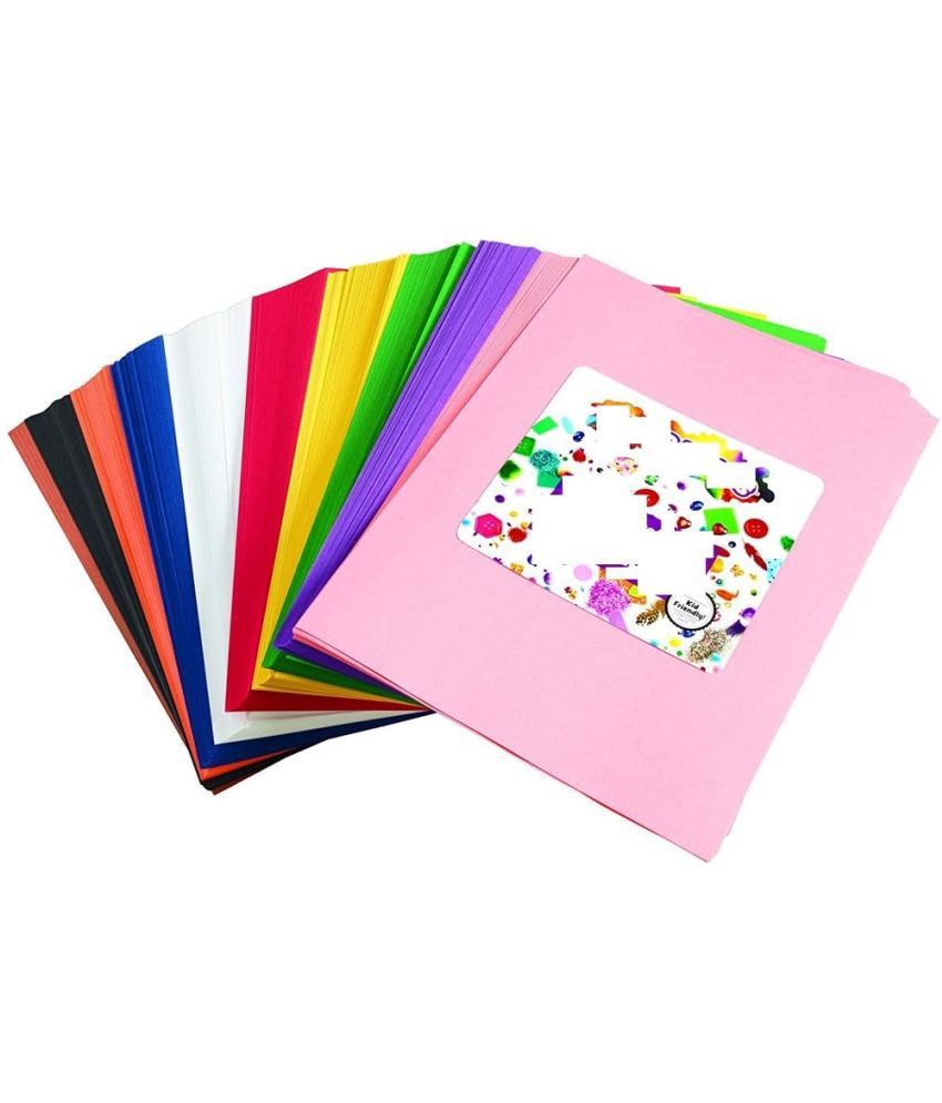     			ECLET 40 pcs Color A4 Medium Size Sheets (10 Sheets Each Color) Art and Craft Paper Double Sided Colored set 314