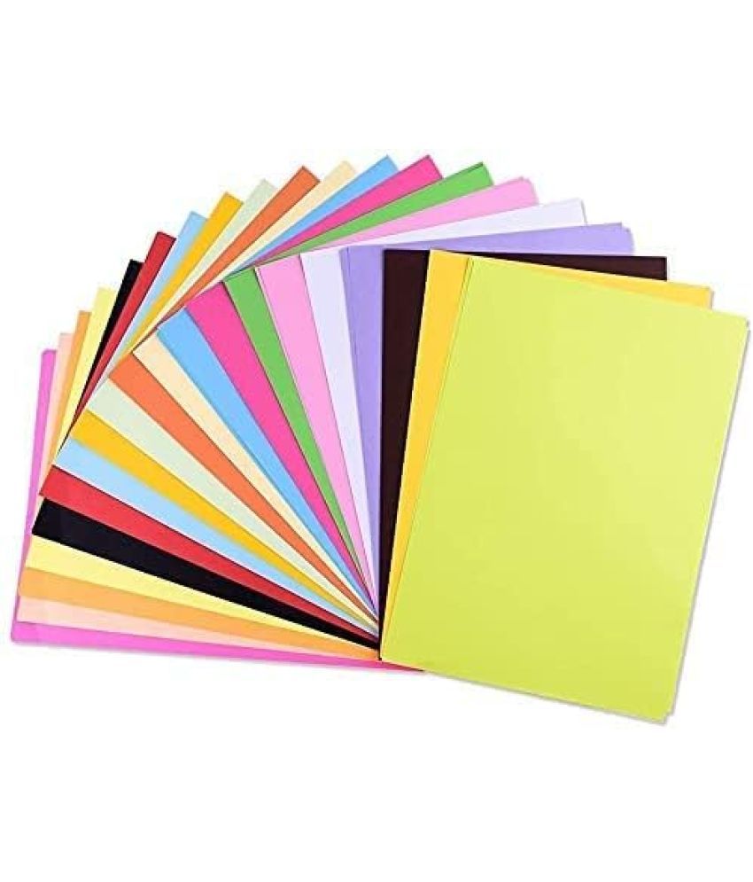     			ECLET 40 pcs Color A4 Medium Size Sheets (10 Sheets Each Color) Art and Craft Paper Double Sided Colored set 197
