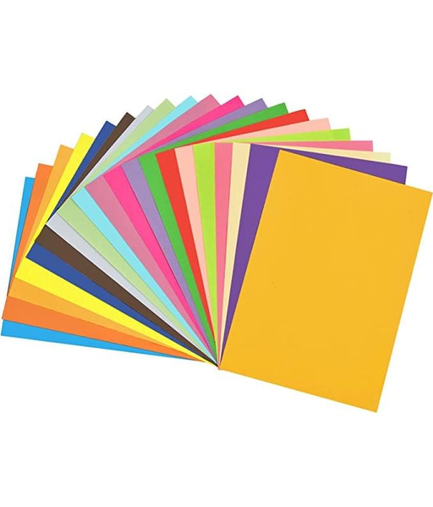     			ECLET 40 pcs Color A4 Medium Size Sheets (10 Sheets Each Color) Art and Craft Paper Double Sided Colored set 8