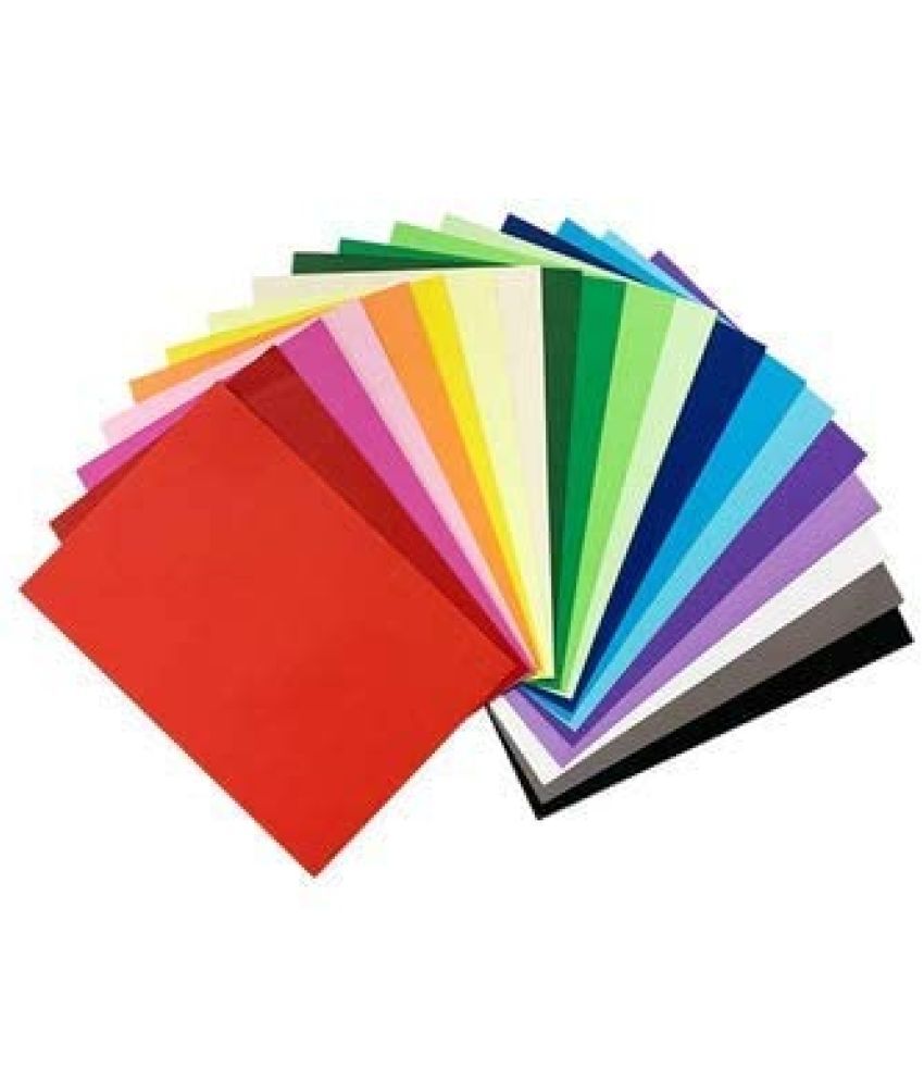     			ECLET 40 pcs Color A4 Medium Size Sheets (10 Sheets Each Color) Art and Craft Paper Double Sided Colored set 187