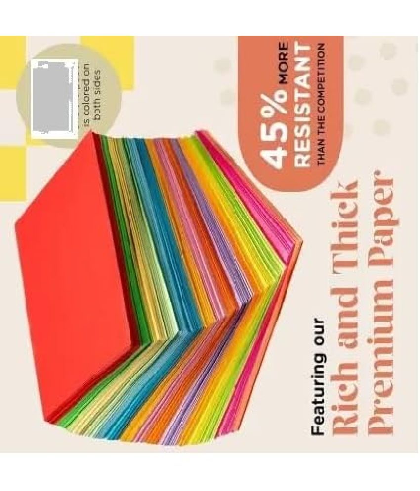     			ECLET Neon Origami Paper 15 cm X 15 cm Pack of 100 Sheets (10 sheet x 10 color) Fluorescent Color Both Side Coloured For Origami, Scrapbooking, Project Work.183