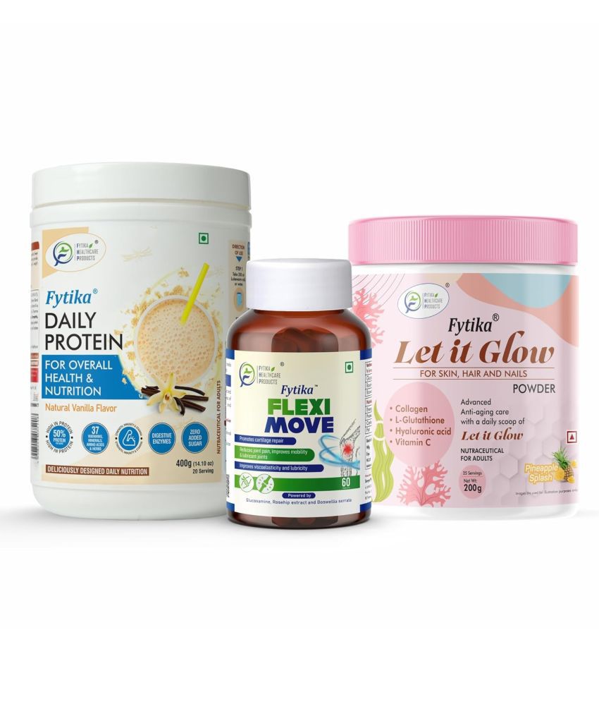     			FYTIKA Protein& FlexiMove&Let it Glow 3 gm Pack of 3
