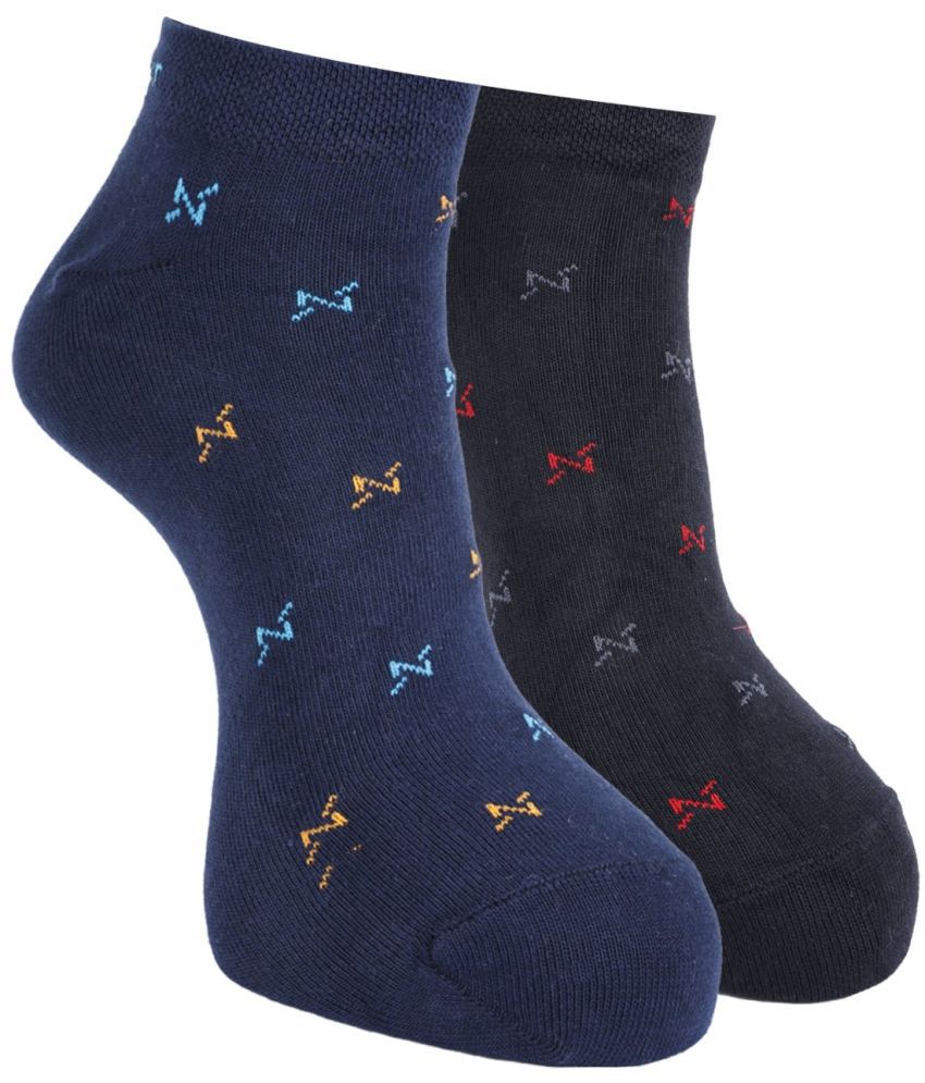     			Force NXT Cotton Blend Men's Self Design Multicolor Low Ankle Socks ( Pack of 2 )
