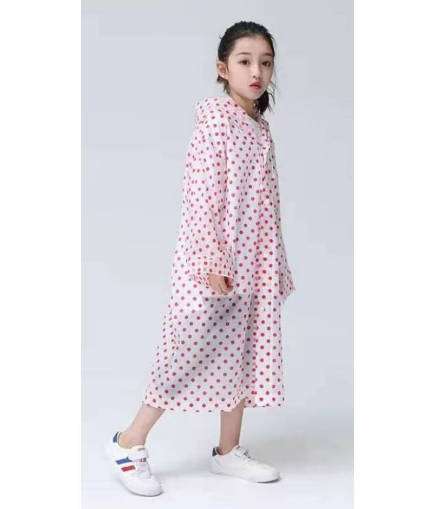     			Infispace Kid's Rainy Days in Style and Comfort with Red Colour Polka Dot Printed Raincoat(Pack of 1)