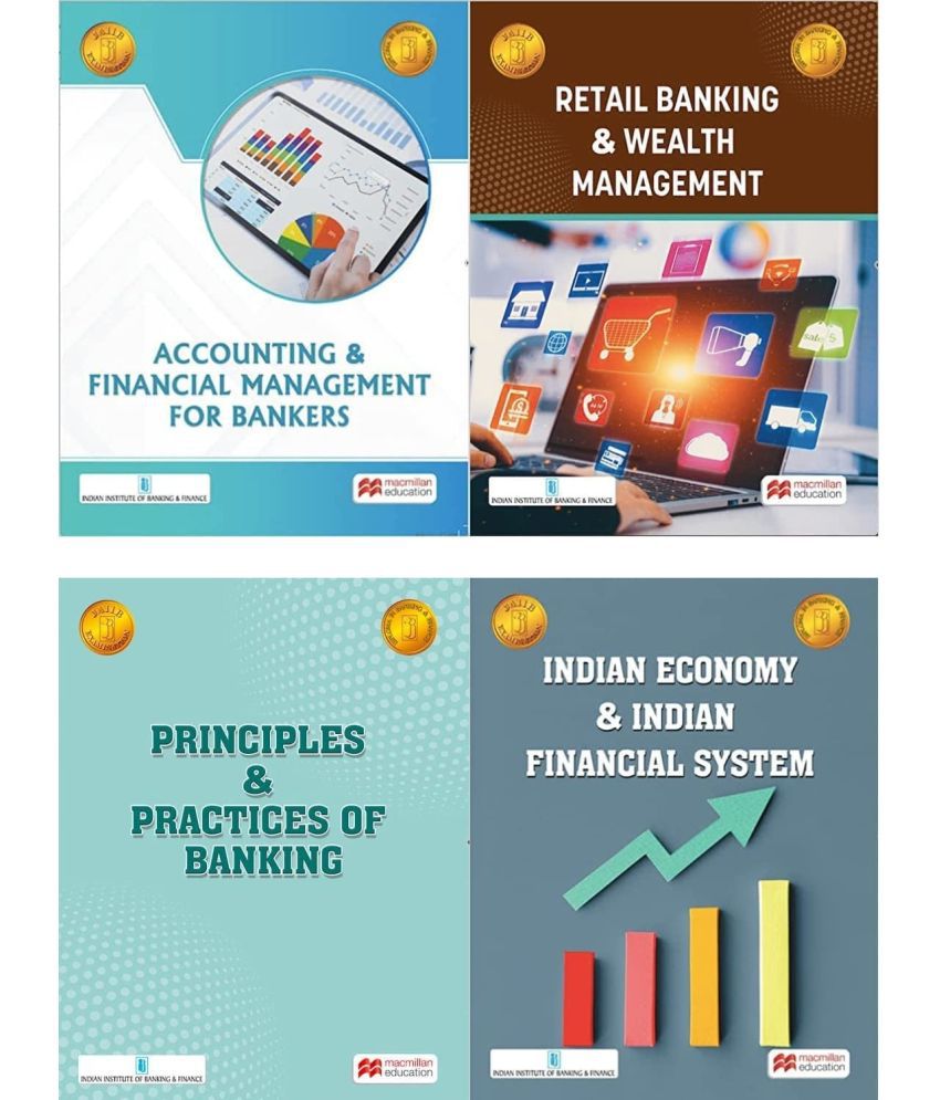     			JAIIB - IIBF - New 2023 Syllabus - Set of 4 Books by Macmillan - PPB + Accounting & Finance + Retail Banking + Indian Economy & Indian Financial System Paperback – 17 January 2023