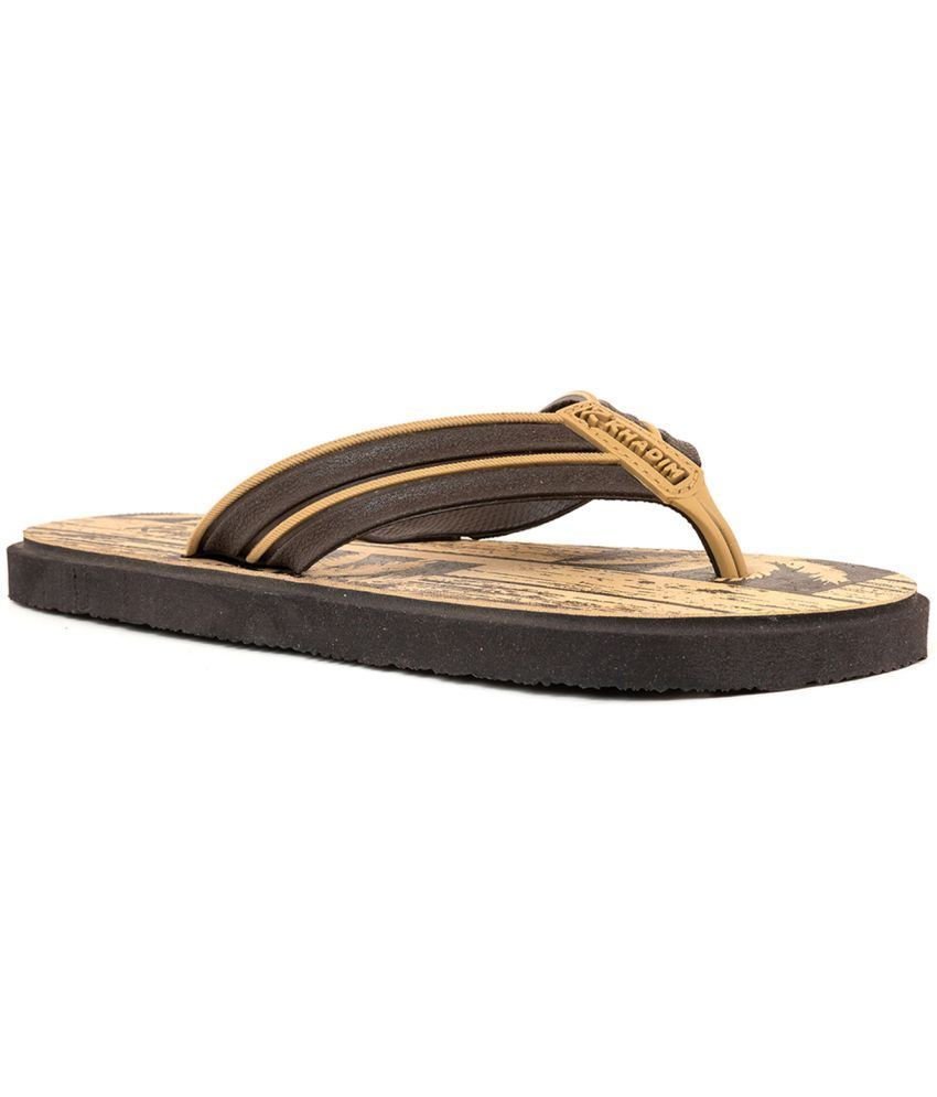     			KHADIM Beige Men's Slide Flip Flop