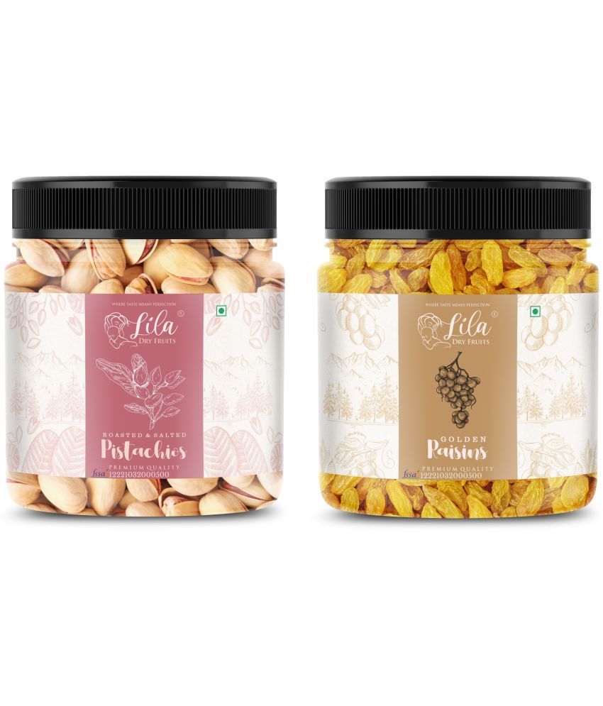     			Lila Dry Fruits Pistachios (250gm) & Golden Raisin(250gm) Combo | Pista Kishmish Combo