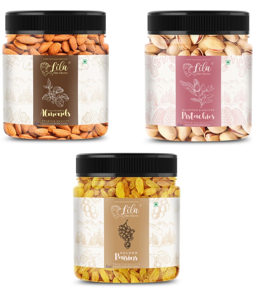     			Lila Dry Fruits Almond(500gm),Pistachios(500 gm) Green Raisin(500gm) Combo |Badam Pista Kishmish