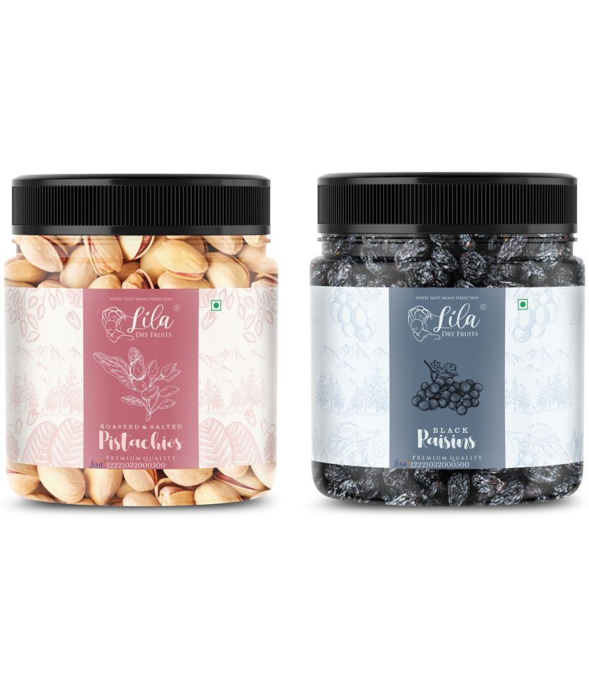     			Lila Dry Fruits Pistachios (100gm) & Black Raisin(100gm) Combo | Pista Kishmish Combo