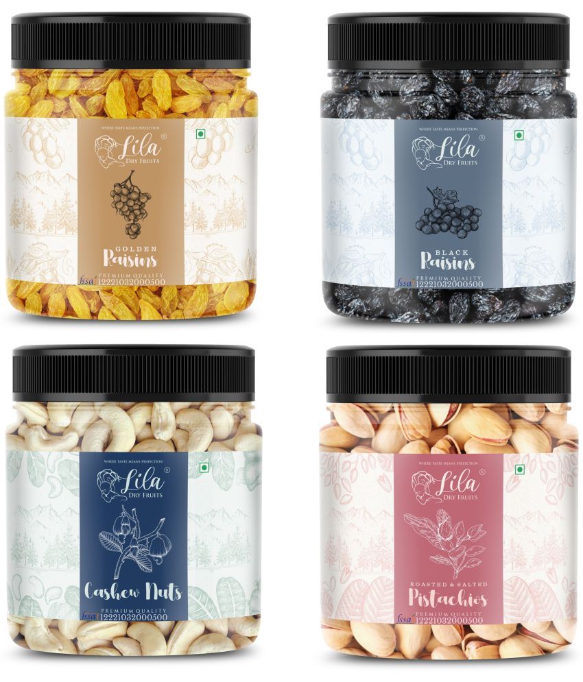     			Lila Dry Fruits Cashew(250gm), Pistachios(250gm), Green Raisins(250gm) & Black Raisin(250 gm)