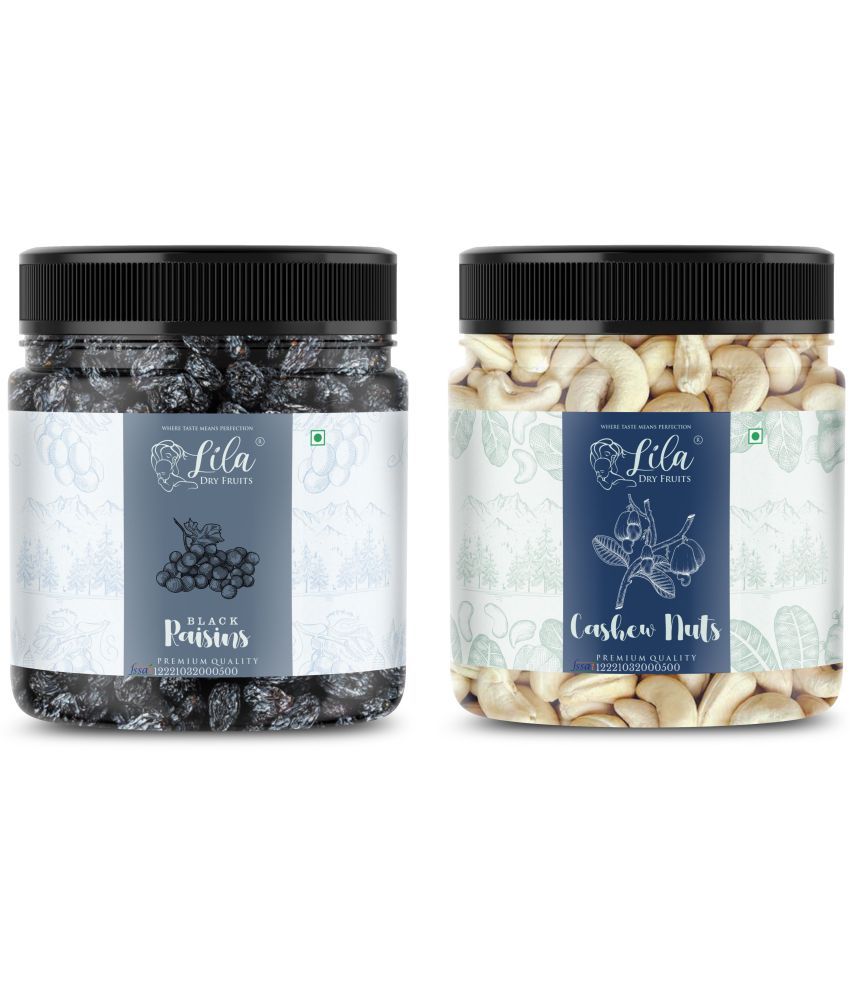     			Lila Dry Fruits Cashew (250gm) & Black Raisin(250gm) Combo | Kaju Kali Dakh Combo