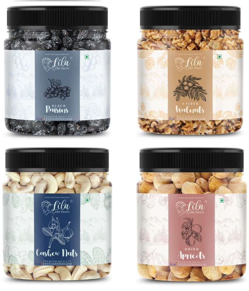     			Lila Dry Fruits Cashew(100gm), Walnut (100gm), Black Raisin (100gm) & Apricots(100 gm)