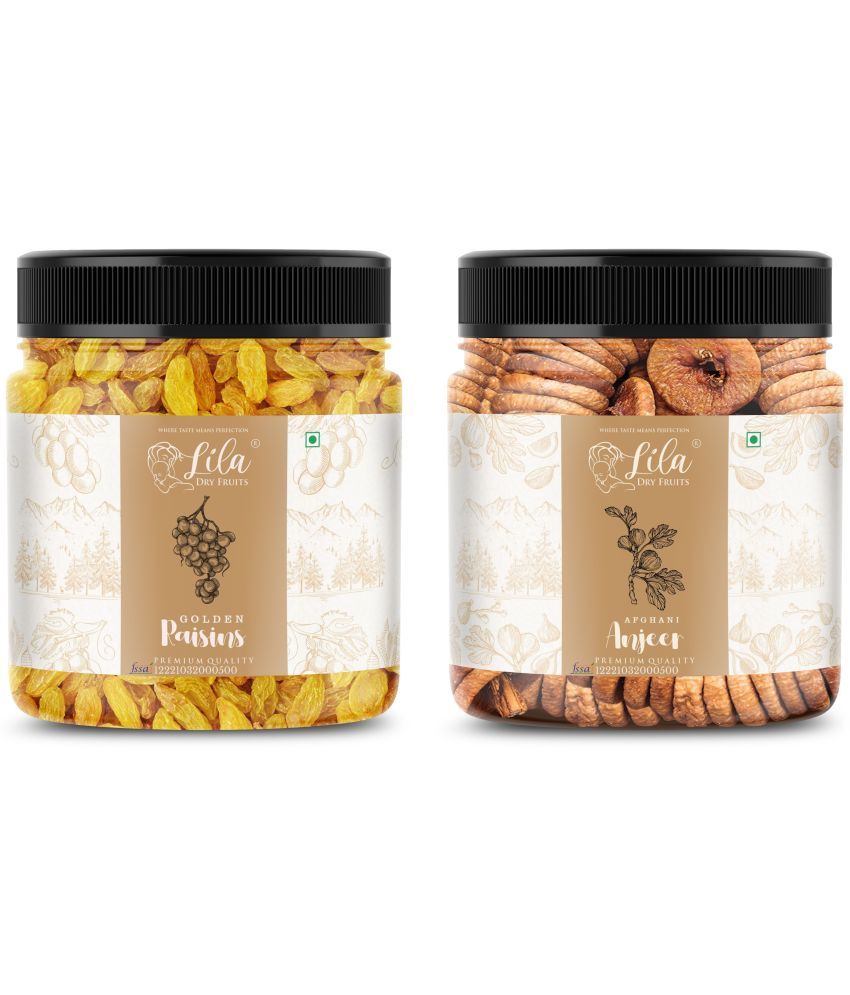     			Lila Dry Fruits Figs (250gm) & Golden Raisins(250gm) Combo | Anjeer Kishmish Combo