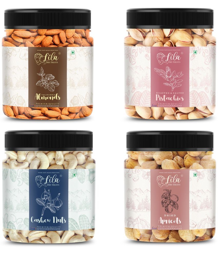     			Lila Dry Fruits Cashew(100gm), Almond (100gm), Pistachios (100gm) & Apricots(100 gm)