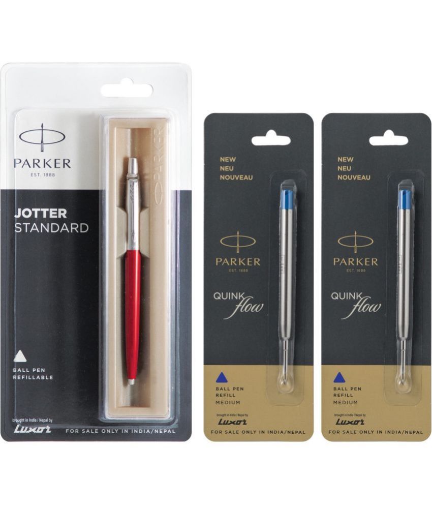     			Parker Jotter Standard Ball Pen Red & Quink Flow Blue Medium 2