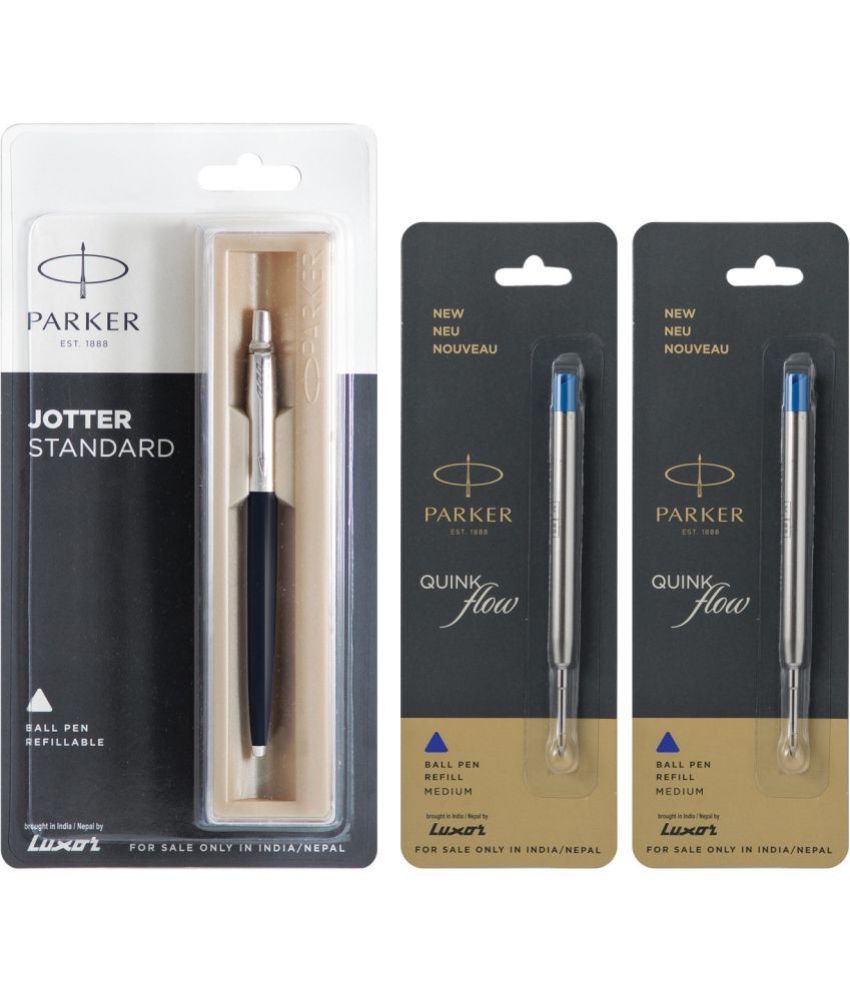     			Parker Jotter Standard Ball Pen Black & Quink Flow Blue Medium 2