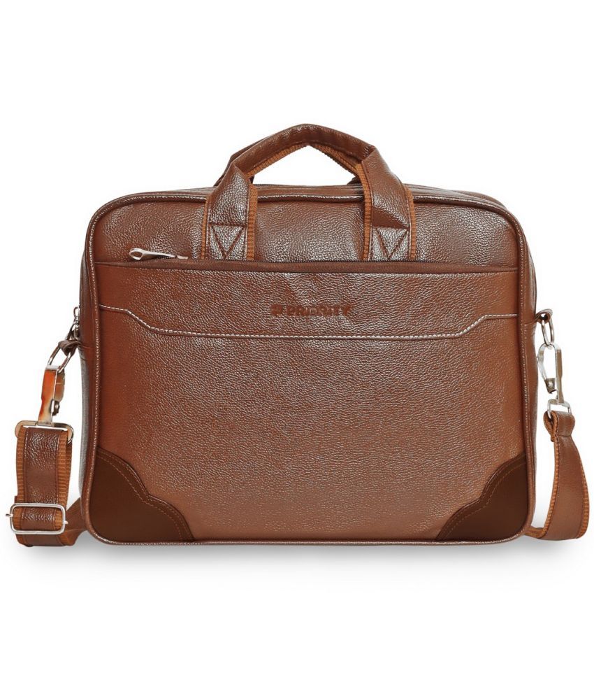     			Priority Tan Solid Messenger Bag