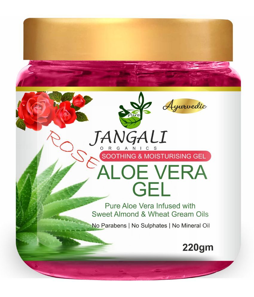     			PURE Jangali ORGANICS 100% PURE Rose Aloe Vera Gel for Beautiful Skin & Hair 220GM