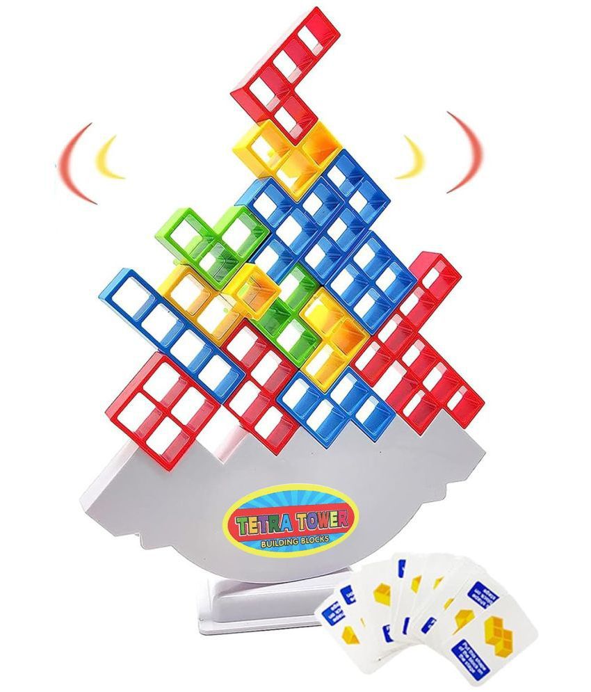     			RAINBOW RIDERS TETTRAA TOWER Game 32Pcs Colourfull blocks Stack tower,Swinging Tower,High Balancing Swinging 3-4 players|Attractive Toy For Family,Child Indoor Game & journey, Parties For Kids.