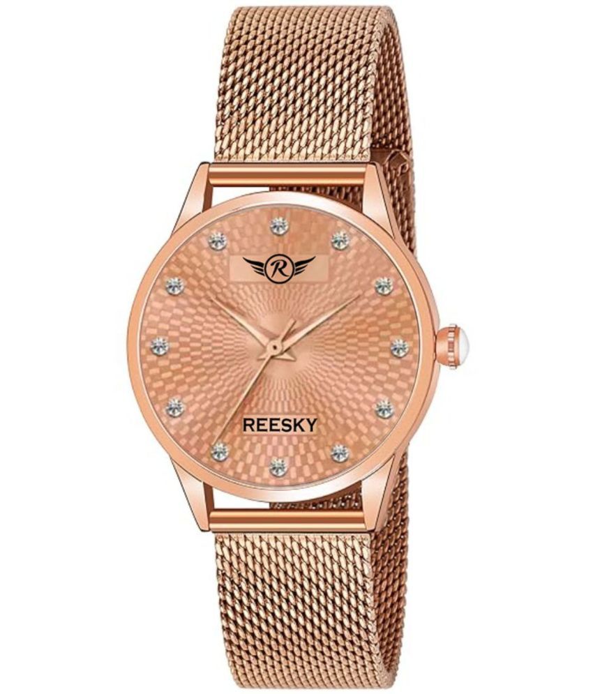     			REESKY Rose Gold Brass Analog Womens Watch