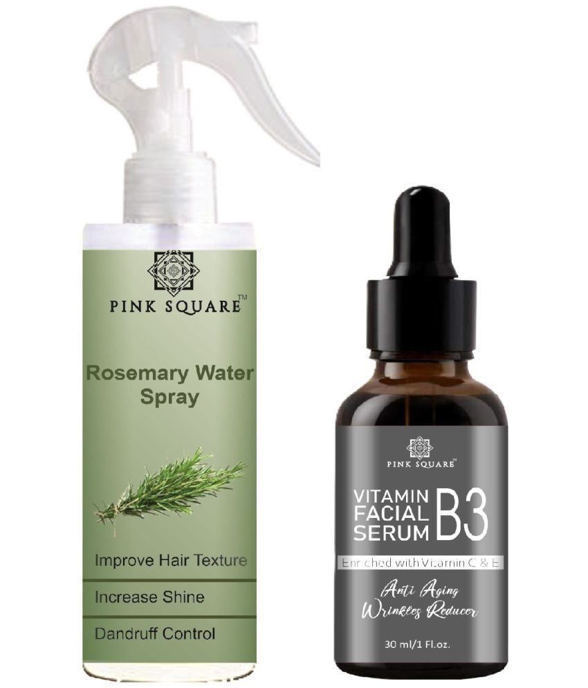     			Rosemary water Hair Spray for Hair Regrowth (100ml) & Vitamin B3 Face Serum for Anti-Ageing (30ml) Combo of 2