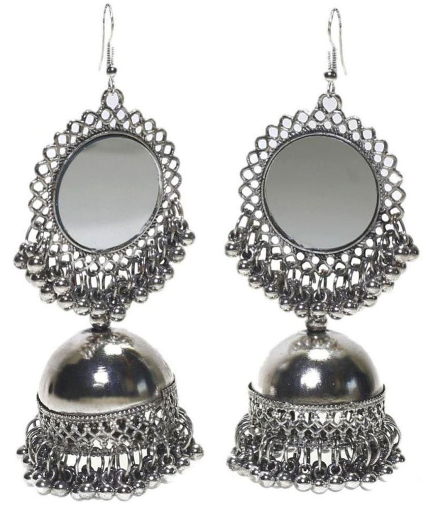     			Samridhi DC Silver Jhumki Earrings ( Pack of 1 )