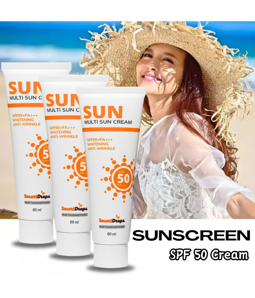     			Smartdrops SPF 15 Sunscreen Cream For All Skin Type ( Pack of 3 )