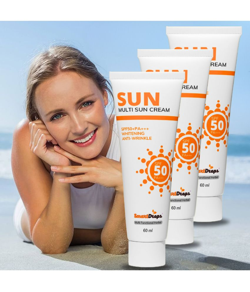     			Smartdrops SPF 15 Sunscreen Cream For All Skin Type ( Pack of 3 )