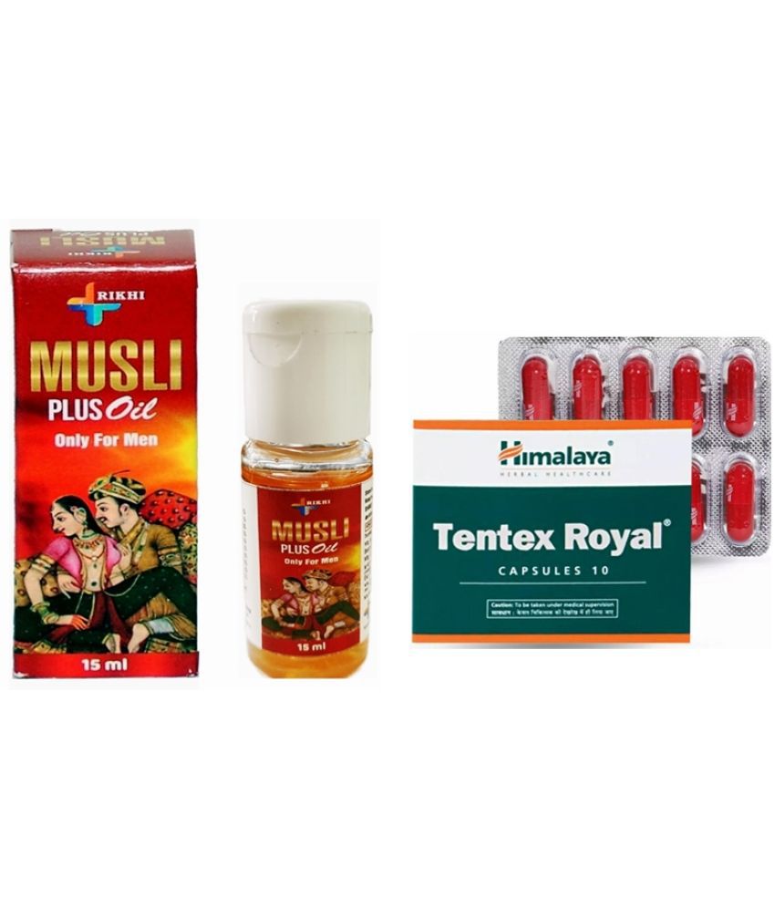     			Syan Deals Musli Plus Oil 15ml & Himalaya Tentex Royal Capsule Combo Pack